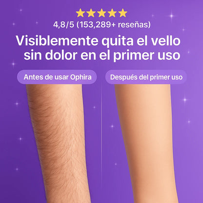 Ophira™ Depiladora, sin cortes ni irritación.
