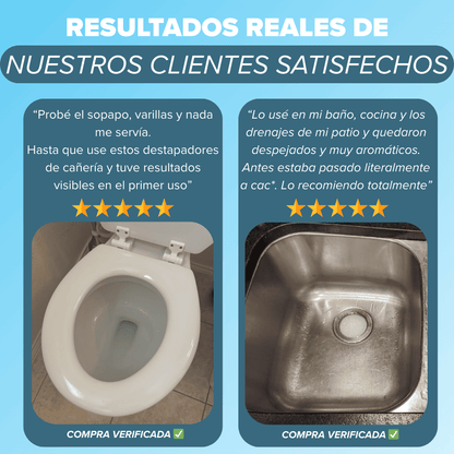 Destapador de cañerias 2x1 | 220grs